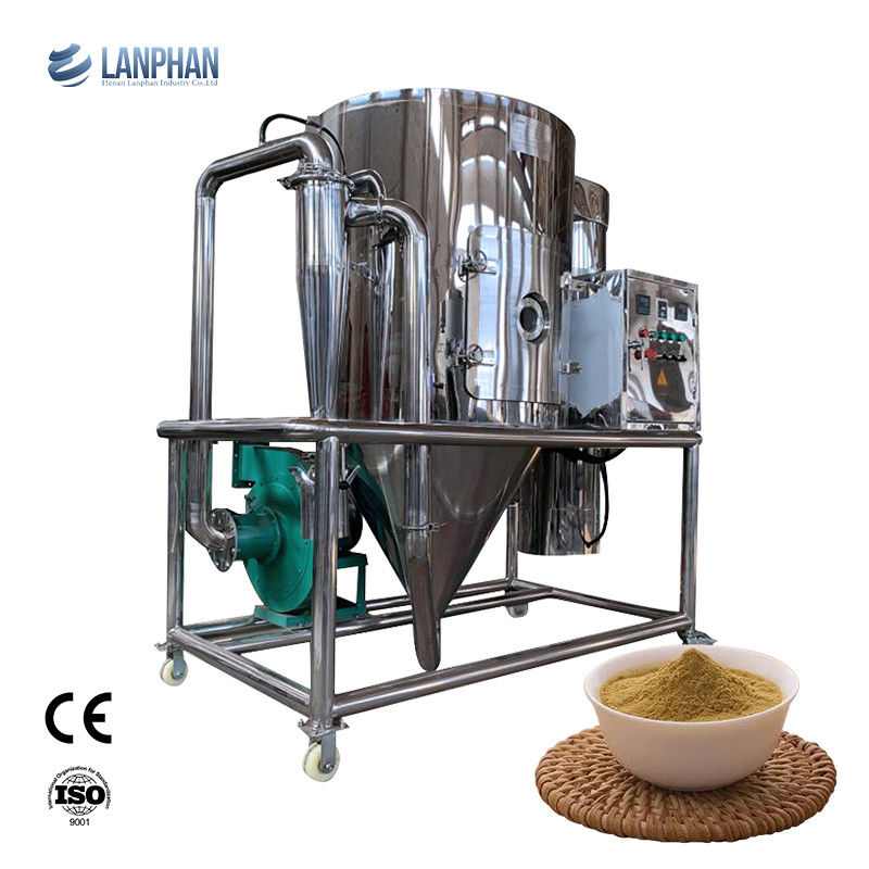 10kg/h 물 증발 원심 분사 스프레이 건조기 22000rpm 노즐 속도와 180~250°C 입수 온도