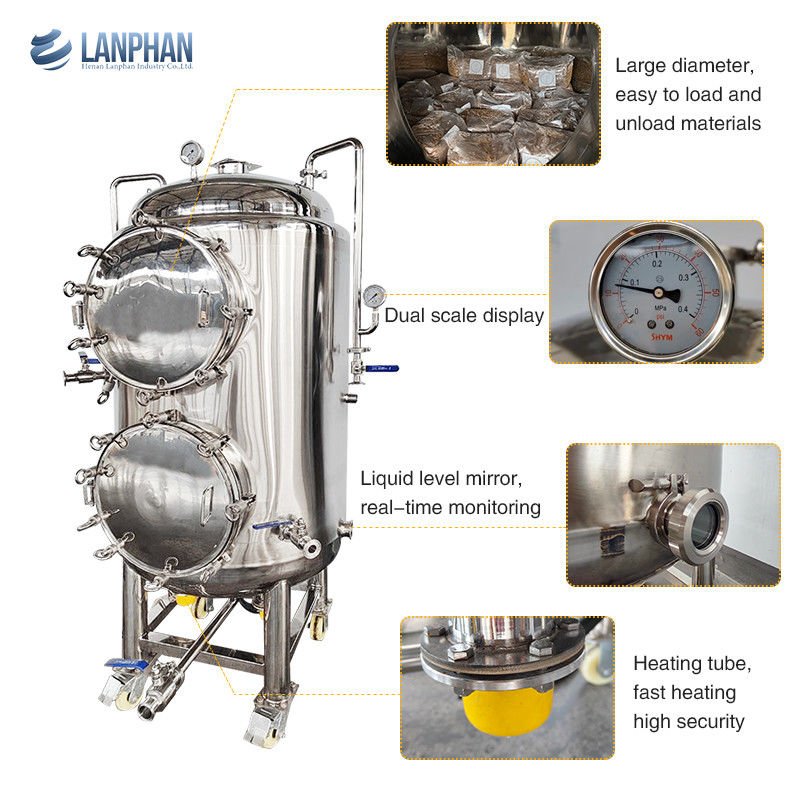 220V 단일 단계 수직 오토클라브 증기 살균기 330L 용량 및 15PSI 작업 압력