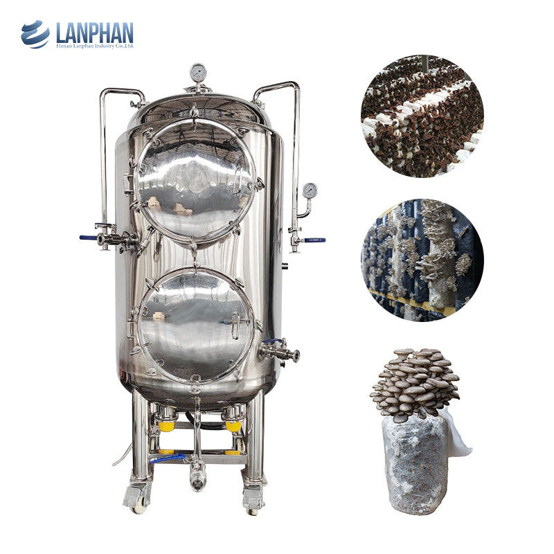 220V 단일 단계 수직 오토클라브 증기 살균기 330L 용량 및 15PSI 작업 압력