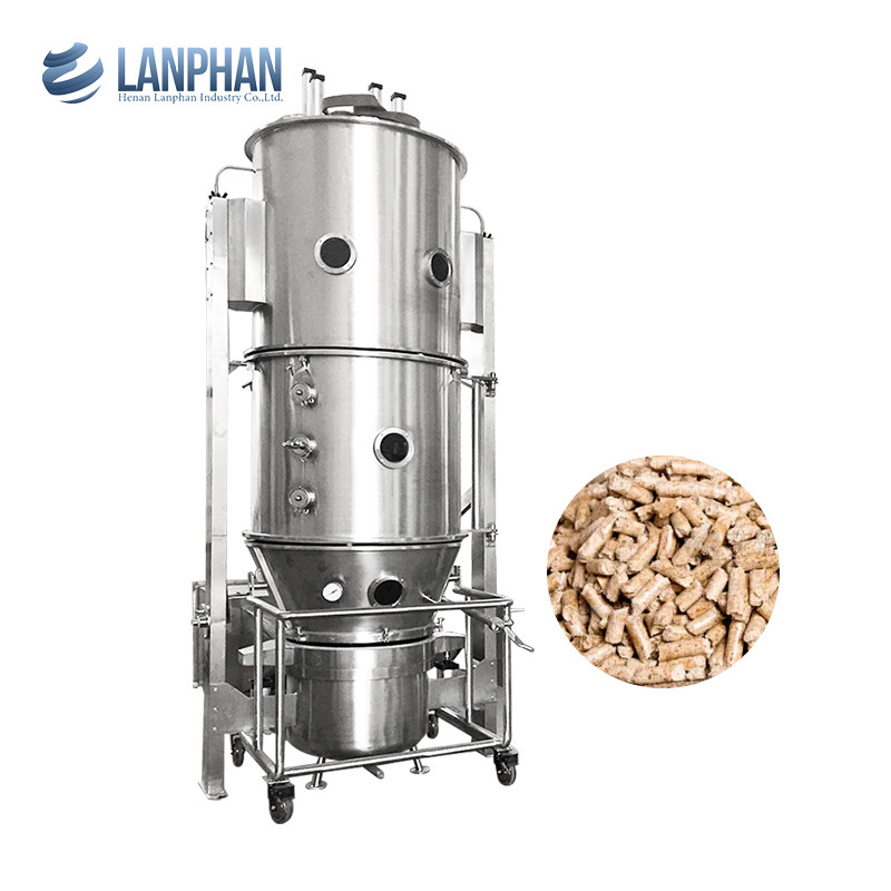 유체 침상 granulator 끓는 유체화 유체 침상 건조 granulating 의약품 가루