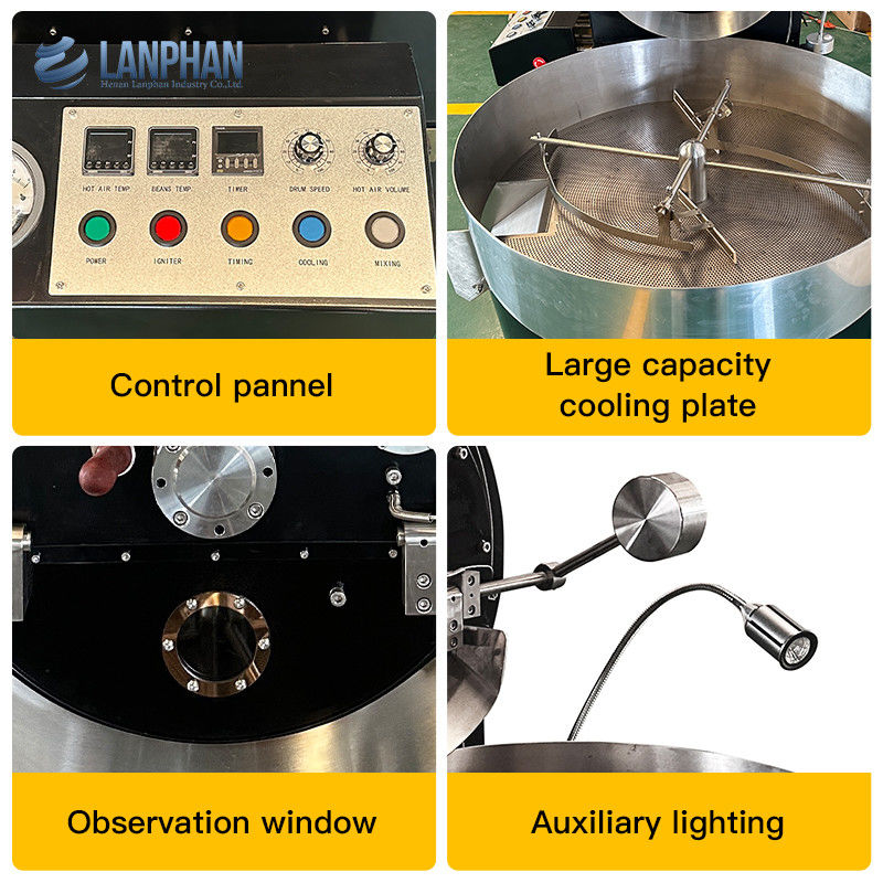 반 핫 에어 로스터 드럼 반 핫 에어 커피 로스터 커피 로스터 공장용 기계