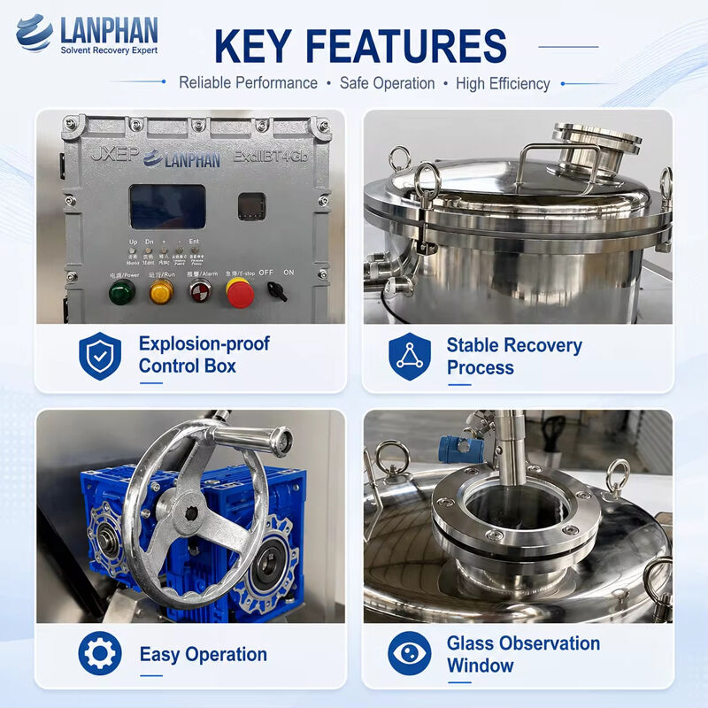 Industrial Solvent Recovery Machine with 95% Recovery Rate, Explosion-Proof Structure, and Automatic Feeding for Efficient Recycling